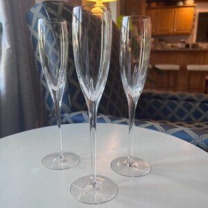 3 LENOX FIRELIGHT Champagne Glasses